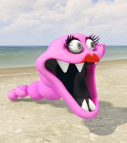 GTA 5 Mods Roblox Hungry Worm Pink Addon Ped+FiveM