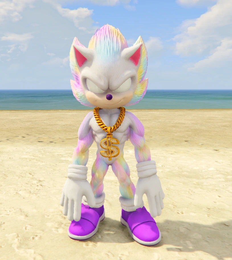 GTA 5 Mods White Rich Hyper Sonic Addon Ped+FiveM