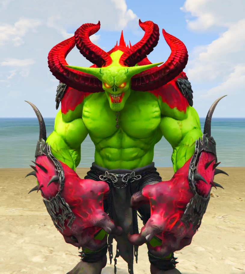 GTA 5 Mods Devil Monster Hulk Addon Ped+FiveM