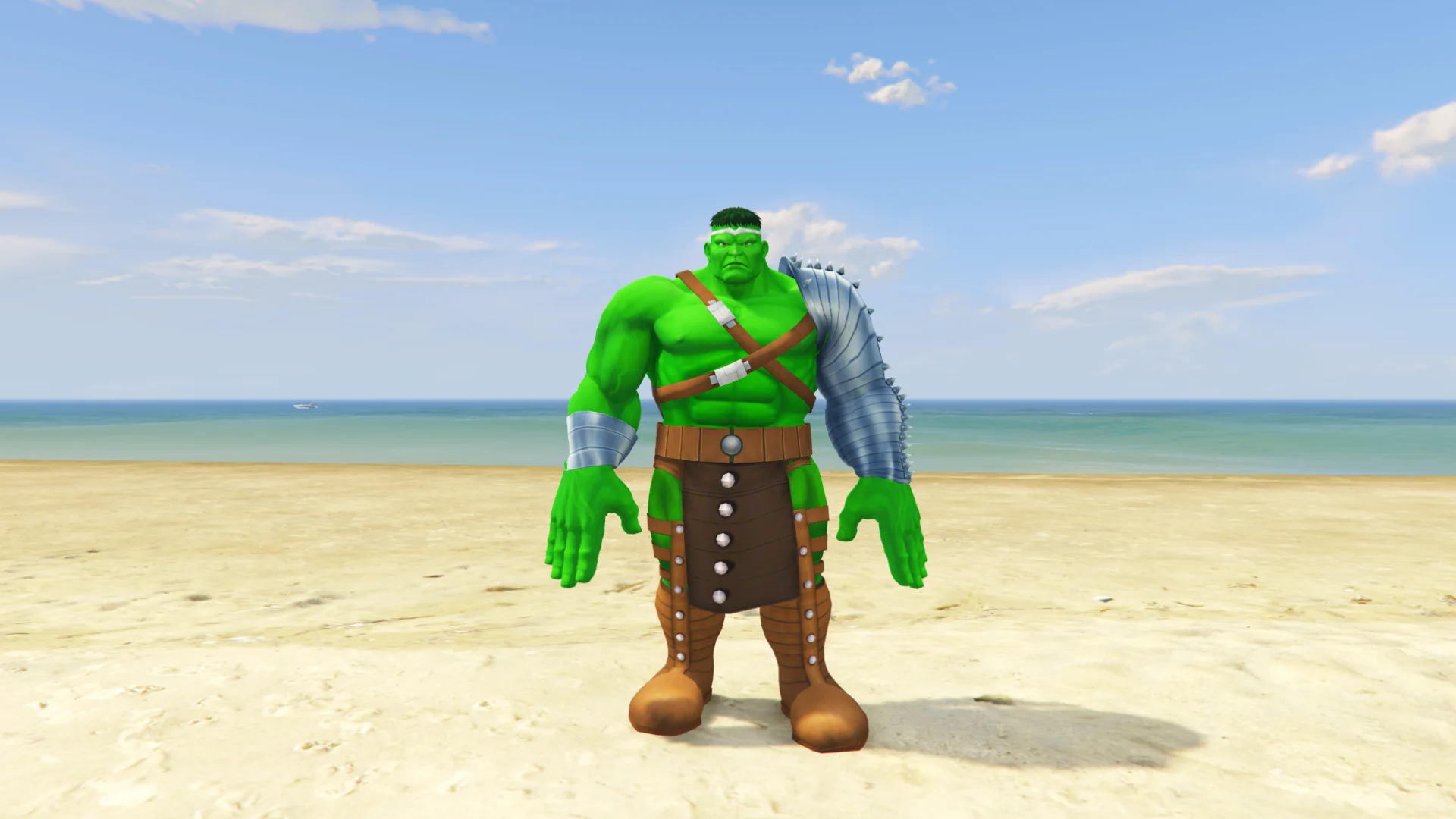 GTA 5 Mods Green Armor Hulk Addon Ped+FiveM