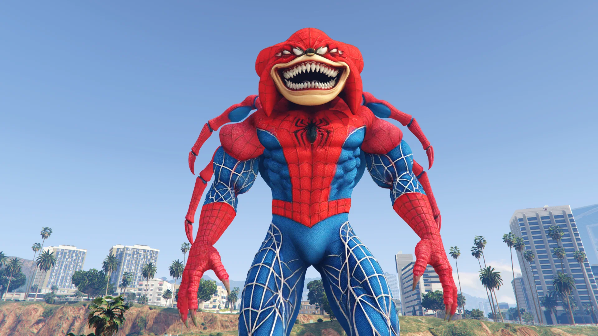 GTA 5 Mods Giant Sonic Spiderman Devil Addon Ped+FiveM