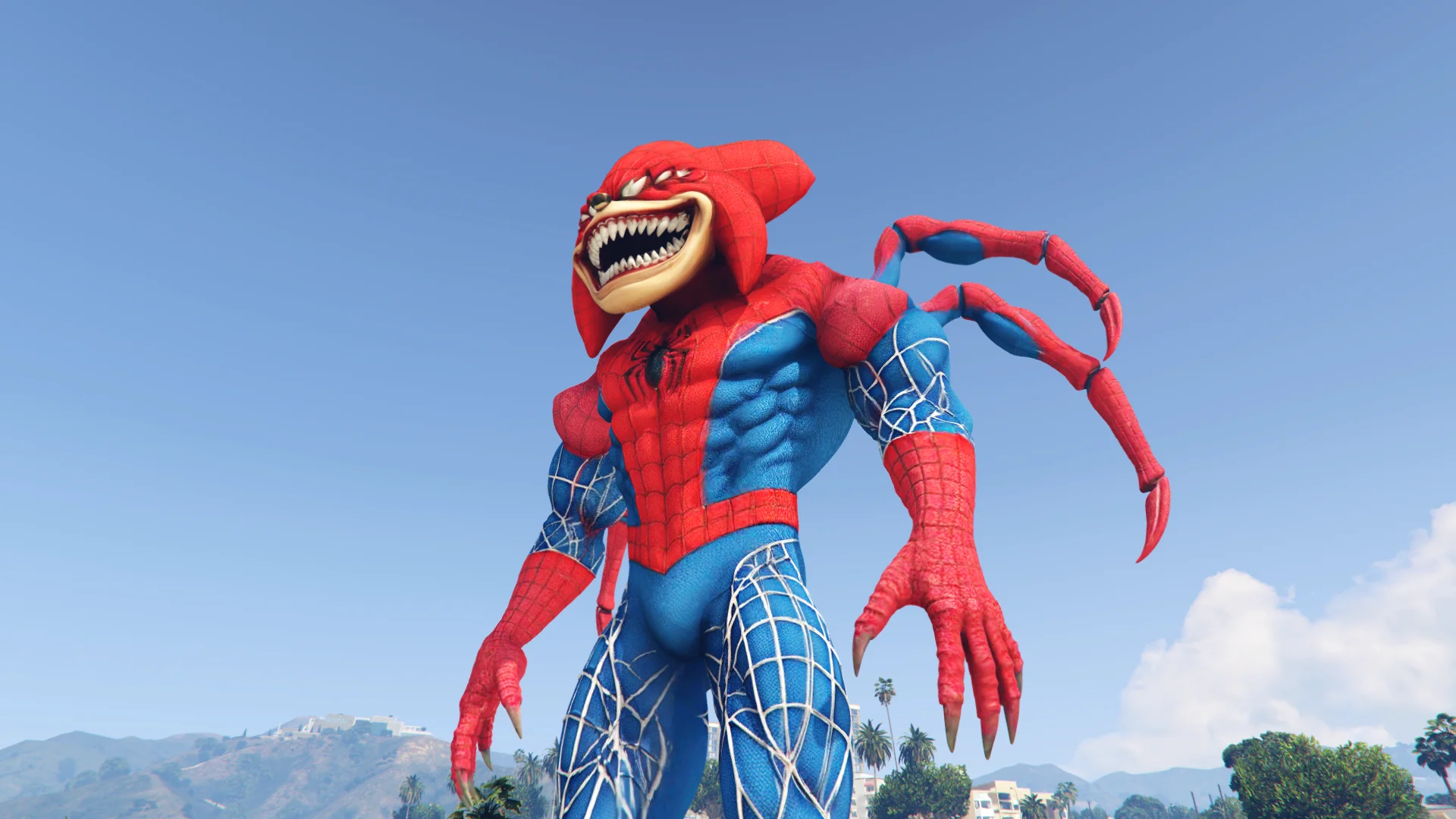 GTA 5 Mods Giant Sonic Spiderman Devil Addon Ped+FiveM
