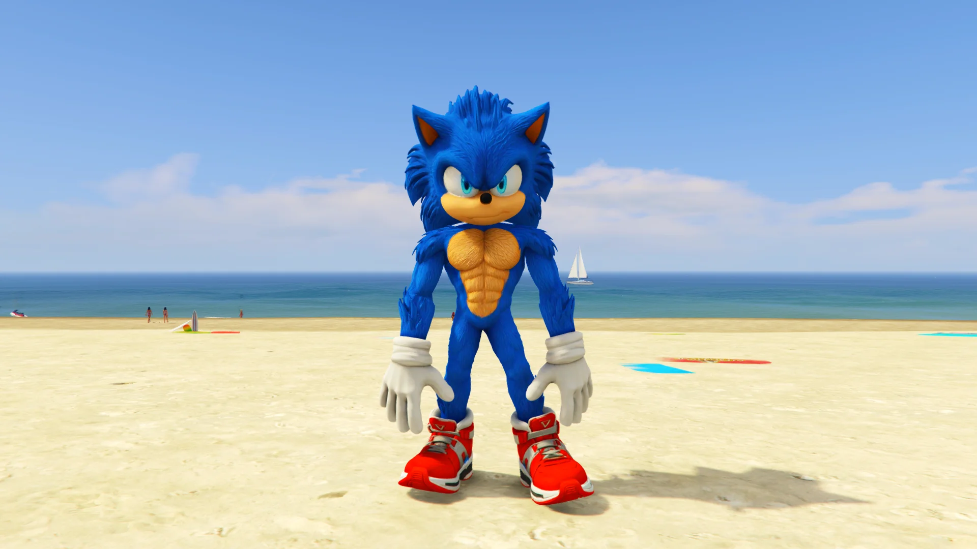 GTA 5 Mods Muscular Sonic Level 3 Addon Ped+FiveM