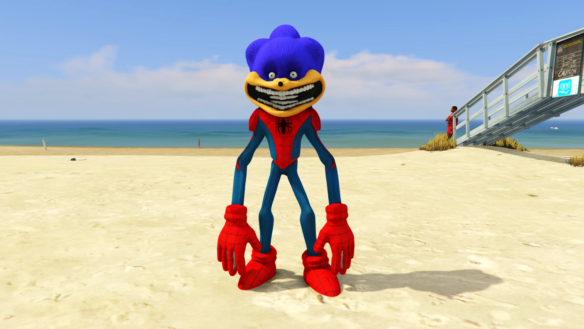 GTA 5 Mods Smile Spider Sonic Addon Ped+FiveM